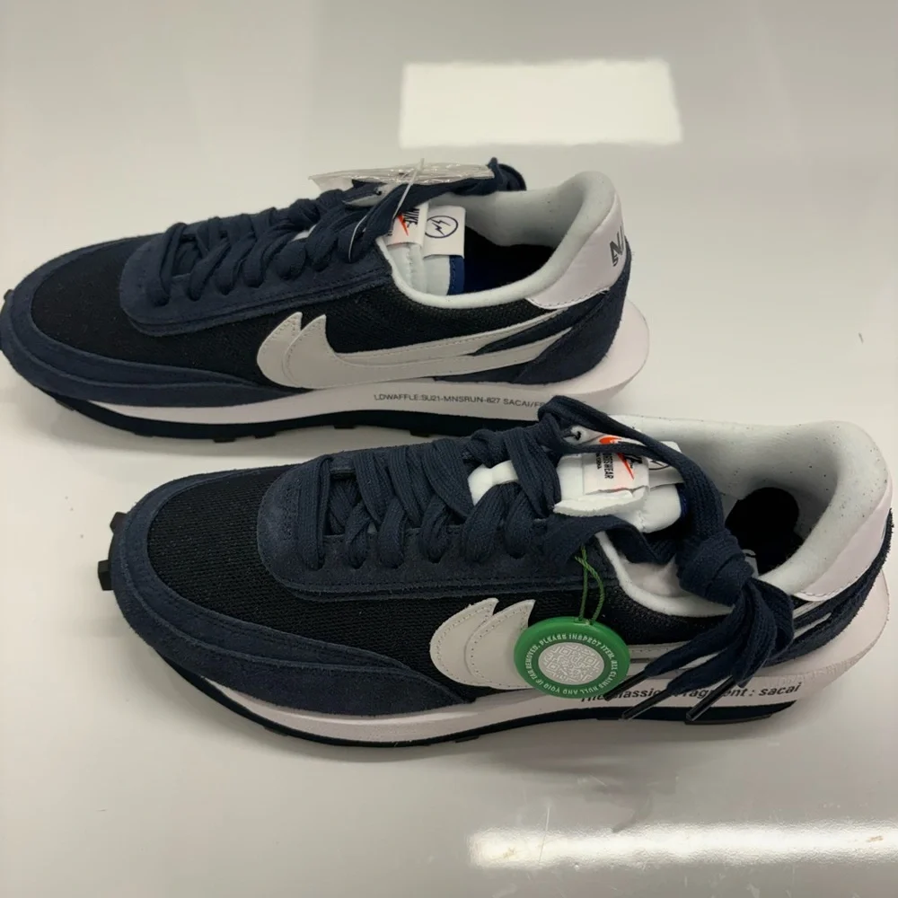 Nike sacai x Fragment LDWaffle Blue Void Size 10 New DS - Picture 1 of 13